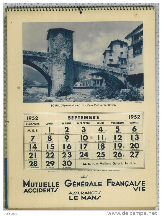 Mutuelle Générale Française Accidents et Vie, 1952, 12 photos/12 mois