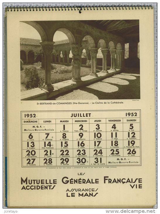 Mutuelle Générale Française Accidents et Vie, 1952, 12 photos/12 mois
