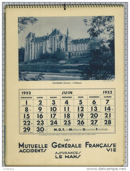 Mutuelle Générale Française Accidents et Vie, 1952, 12 photos/12 mois