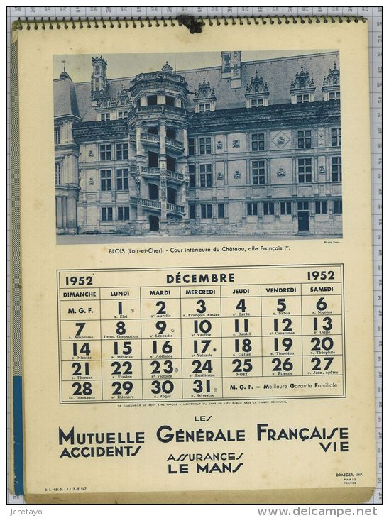 Mutuelle Générale Française Accidents et Vie, 1952, 12 photos/12 mois