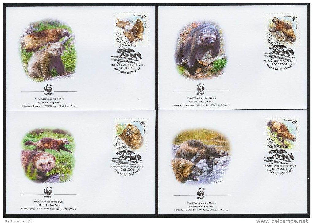 Nbx346fb WWF FAUNA ZOOGDIEREN VEELVRAAT WOLVERINE VIELFRASS MAMMALS WILDLIFE QWRS 2004 FDC's - FDC