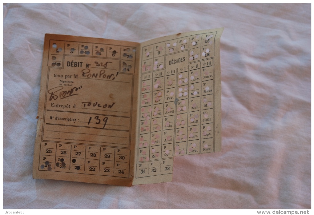 CARTE DE TABAC DE 1946 - Documents