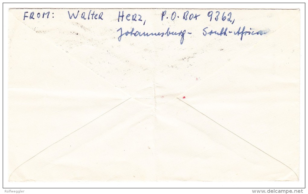 O.A.T. Luftpostbrief 2.10.45 Johannesburg Brief Nach Genf Rotkreuz - Airmail