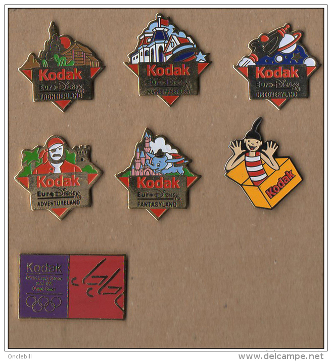 Lot 7 Pin´s Kodak Disney Disneyland état Superbe - Disney