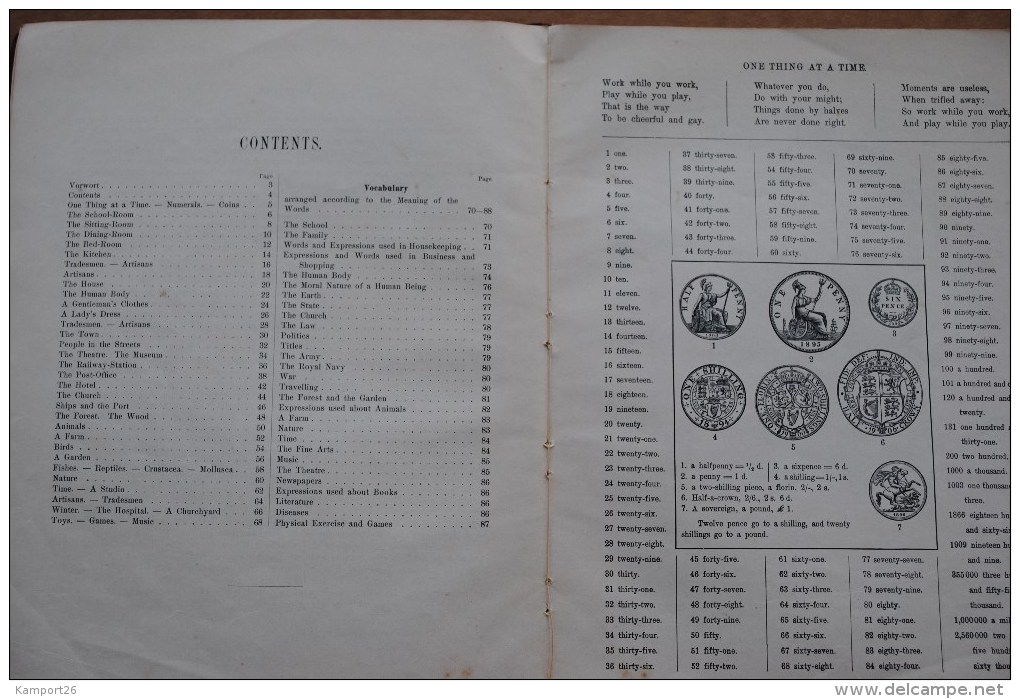 1913 Bildertafeln Für Den Unterricht Im Englischen GOLDSCHMIDT Teaching English Anglais - 1900-1949