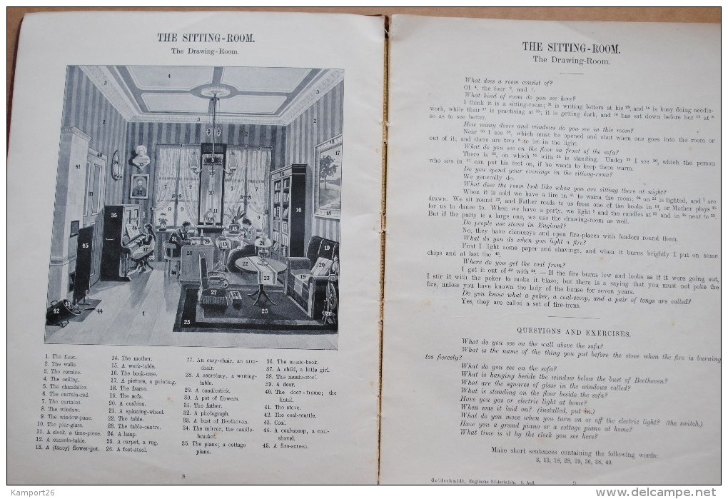 1913 Bildertafeln Für Den Unterricht Im Englischen GOLDSCHMIDT Teaching English Anglais - 1900-1949