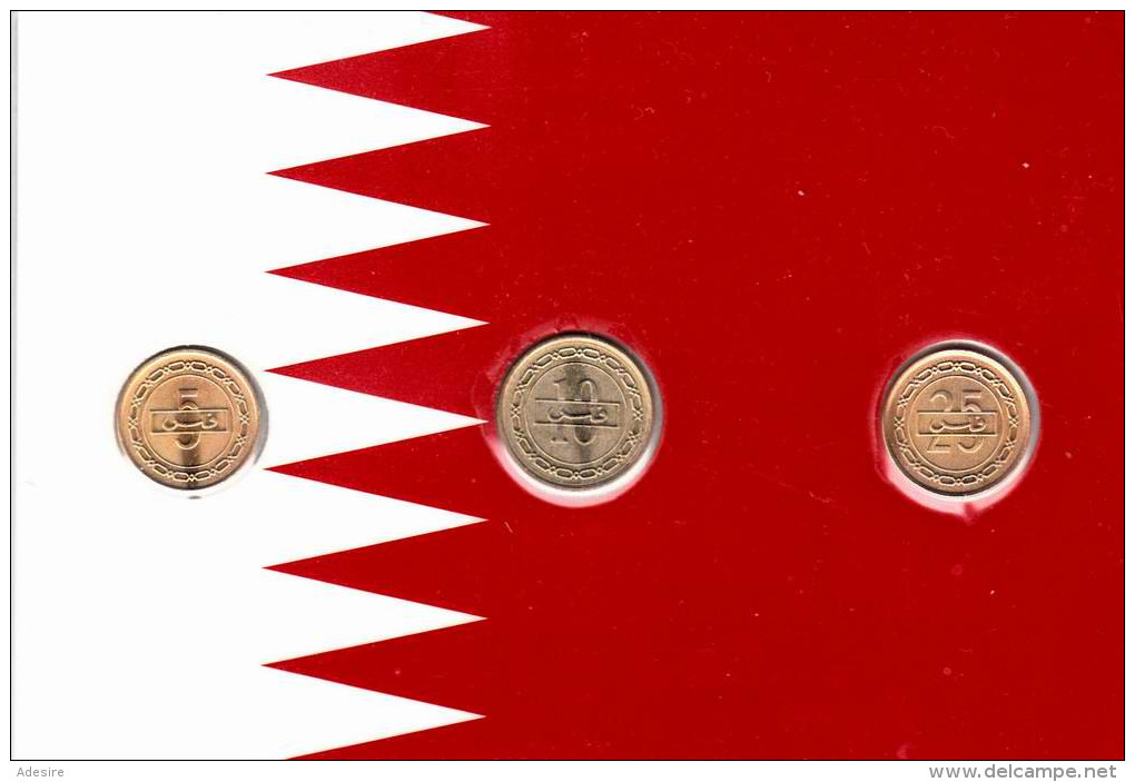 BAHREIN, 5 + 10 + 25 FILS Vergoldet; Diese Münzen Sind Garantiert Echt Und Zusätzlich Vergoldet, Hochglanz (PP) >>> - Bahreïn