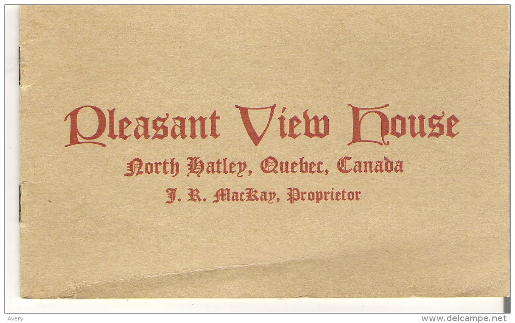 Booklet  Pleasant View House, North Hatley, Quebec F. R. MacKay, Proprietor - North America