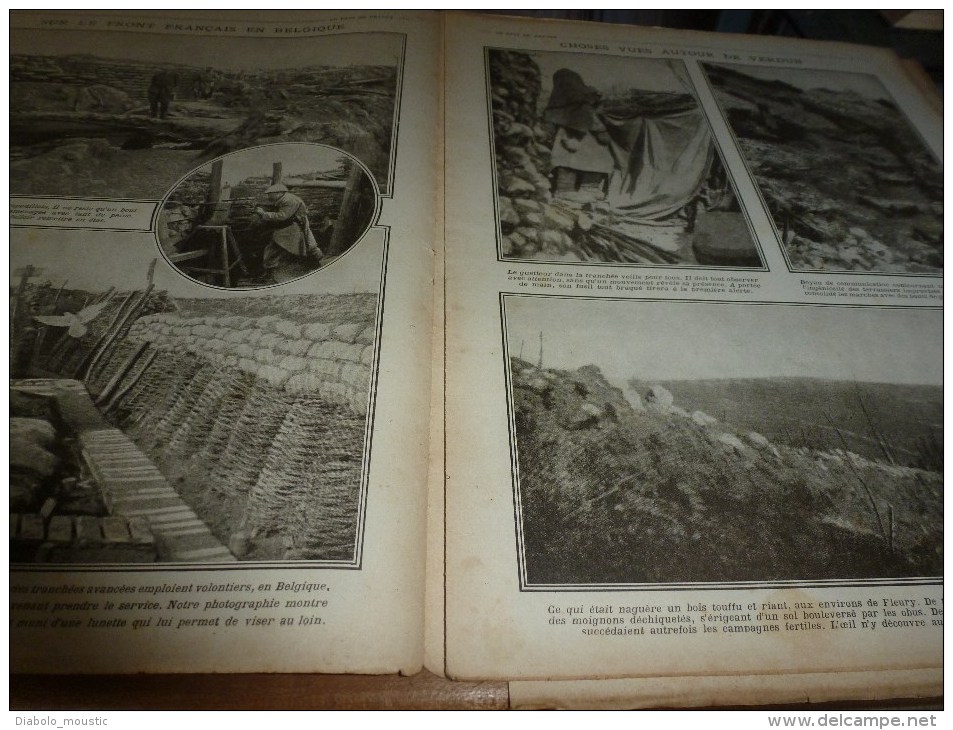 1916 LPDF: Belgique;FLEURY;Chemin De Fer Sur Le Front;Guynemer;ROYAL IRISH REGIMENT; Chat-a-neuf-queues; Russes à BREST - French