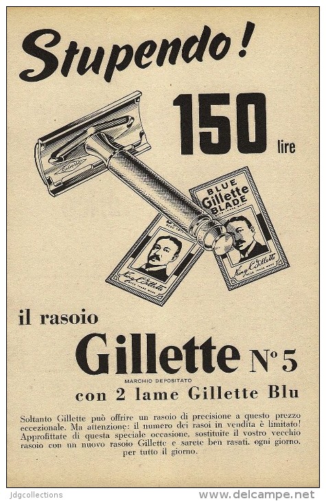 # GILLETTE BLADES 1950s Advert Pubblicità Publicitè Reklame Lamette Rasoio Lames Rasoir Cuchillas Klingen - Lames De Rasoir