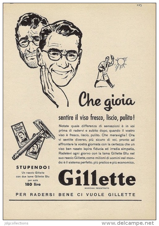 # GILLETTE BLADES 1950s Advert Pubblicità Publicitè Reklame Lamette Rasoio Lames Rasoir Cuchillas Klingen - Rasierklingen