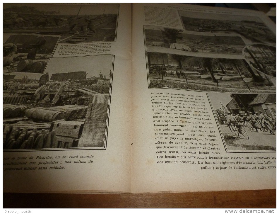 1916 LPDF:Tommies;Fleury;Souvi lle;U-35 à CARTHAGENE;Tilloloy;Frise ;Les tirailleurs sénégalais arrivent; les BAG-PIPERS