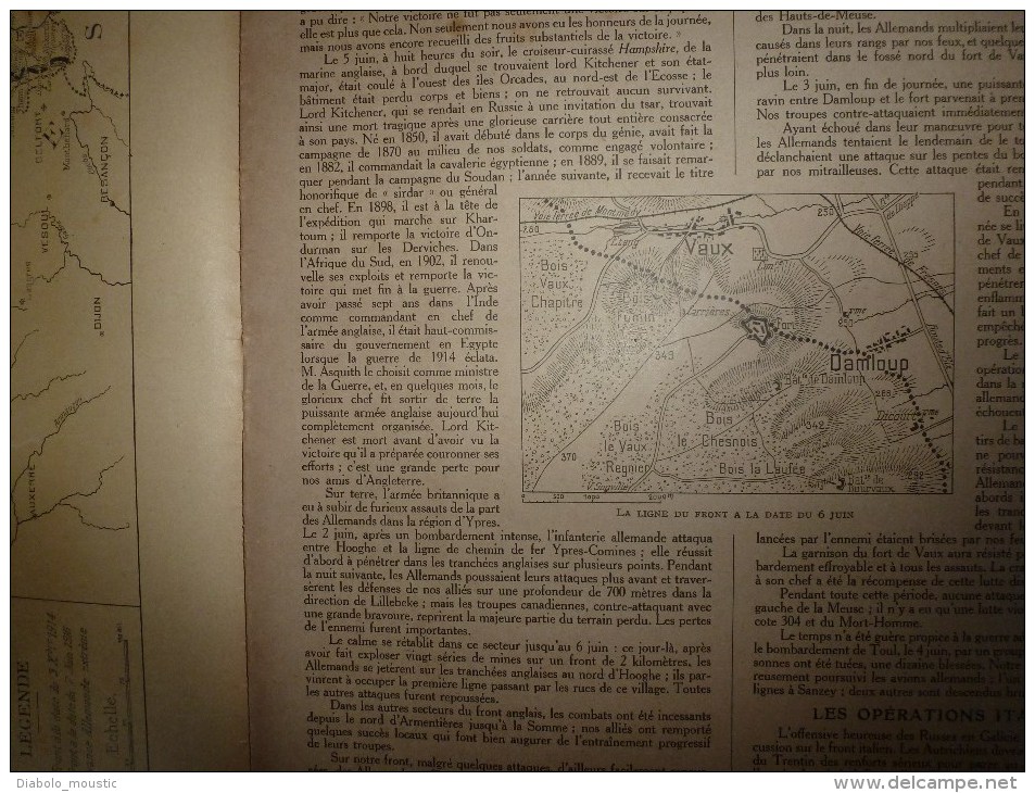 1916 LPDF:Verdun;Montfaucon;Ba Taille Navale(Queen Mary,Kaiser;Frauenlob,Inv Incible,Hampshire);KITCHN ER;Chizzola;CONGO - Français