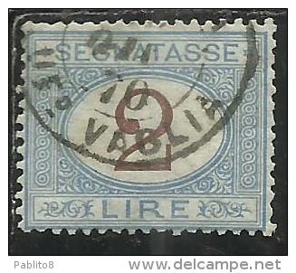 ITALIA REGNO ITALY KINGDOM 1903 SEGNATASSE TAXES DUE TASSE CIFRA NUMERAL LIRE 2  USATO USED - Taxe