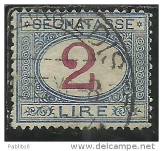 ITALIA REGNO ITALY KINGDOM 1903 SEGNATASSE TAXES DUE TASSE CIFRA NUMERAL LIRE 2  USATO USED - Postage Due