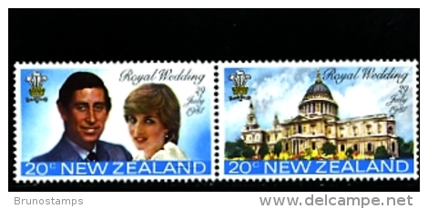 NEW ZEALAND - 1981  ROYAL WEDDING  PAIR  MINT NH - Neufs