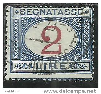 ITALIA REGNO ITALY KINGDOM 1903 SEGNATASSE TAXES DUE TASSE CIFRA NUMERAL LIRE 2  USATO USED - Postage Due