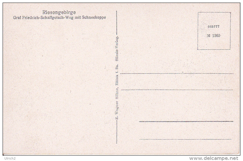 AK Riesengebirge - Graf Friedrich-Schaffgotsch-Weg Mit  Schneekoppe (8326) - Sudeten