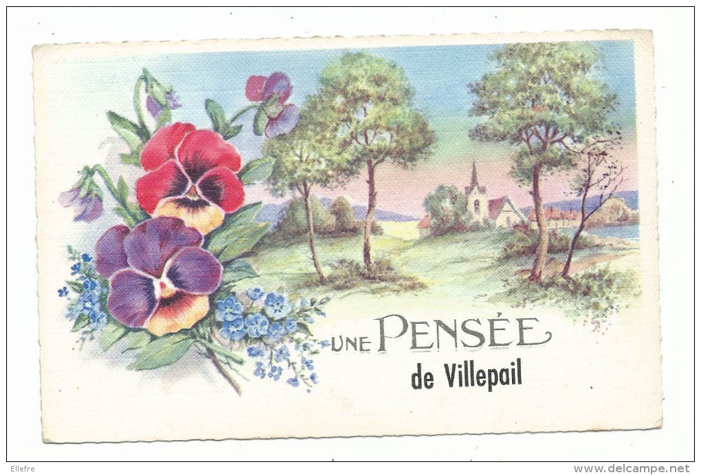 Villepail , Mayenne,  Cpa , "une Pensée De Villepail " Non Voyagée, R Hamel Paris - Saluti Da.../ Gruss Aus...