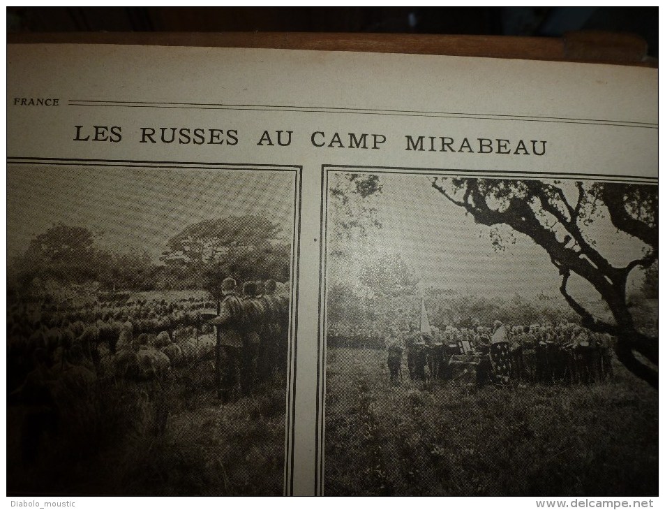 1916 LPDF:Russes à Marseille au camp Mirabeau;Guerrier Herreros;Avocourt;Bronzes allemands;LOWESTOFT;Hopit al canadien