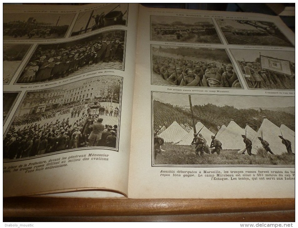 1916 LPDF:Russes à Marseille au camp Mirabeau;Guerrier Herreros;Avocourt;Bronzes allemands;LOWESTOFT;Hopit al canadien