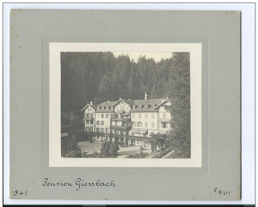 PENSION GIESSBACH BRIENZ SUISSE PHOTO ORIGINALE 1901 ( PORT R2 OFFERT / FREE SHIPPING REGISTERED ) - Autres & Non Classés