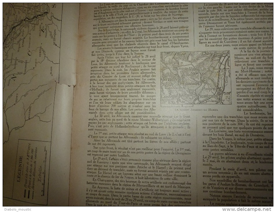 1916 LPDF:Attiche-le-Hamel;Troubles DUBLIN (Sinn Feiners);Cameroun;Belgiqu E;Soldats-cyclistes;Kut-e L-Amara;Bassorah.. - Francese