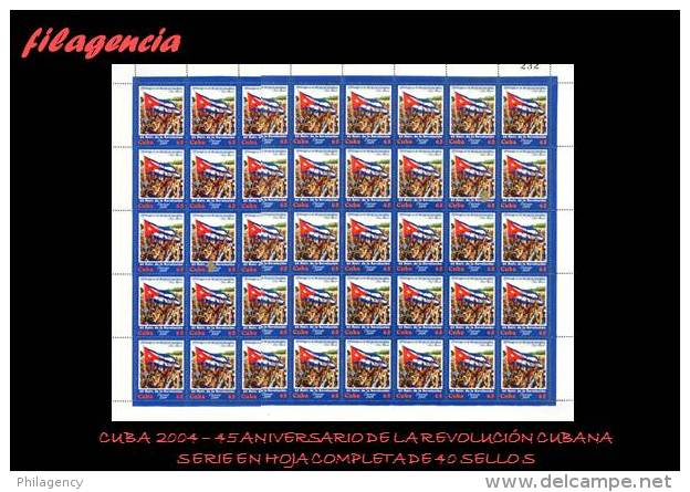 CUBA. PLIEGOS. 2004-01 45 ANIVERSARIO DEL TRIUNFO DE LA REVOLUCIÓN CUBANA - Blocks & Sheetlets