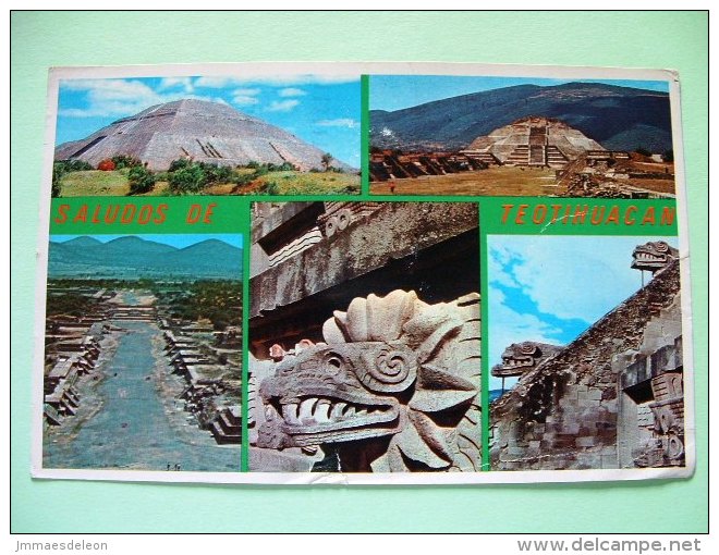 USA 1983 Postcard "Sun Piramide - Teotihuacan - Mexico" To Belgium - Olympics - Football Soccer - Lettres & Documents