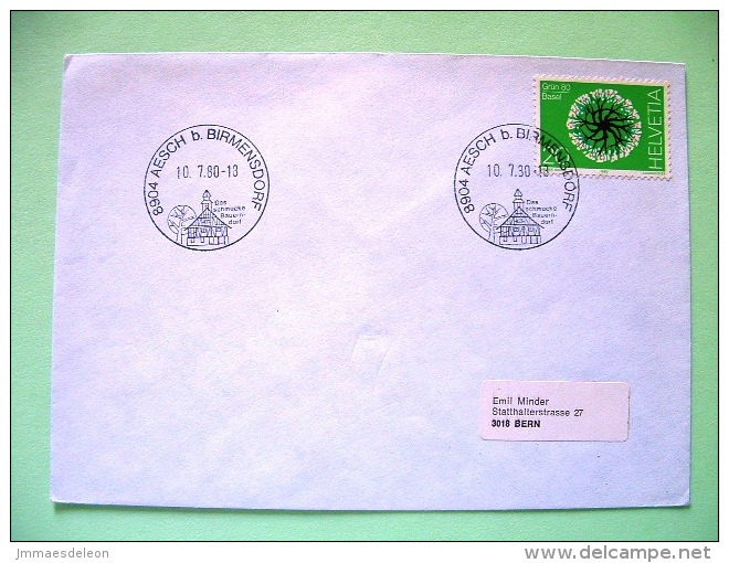 Switzerland 1980 Cover Sent Locally - Flowers Trees - Lettres & Documents