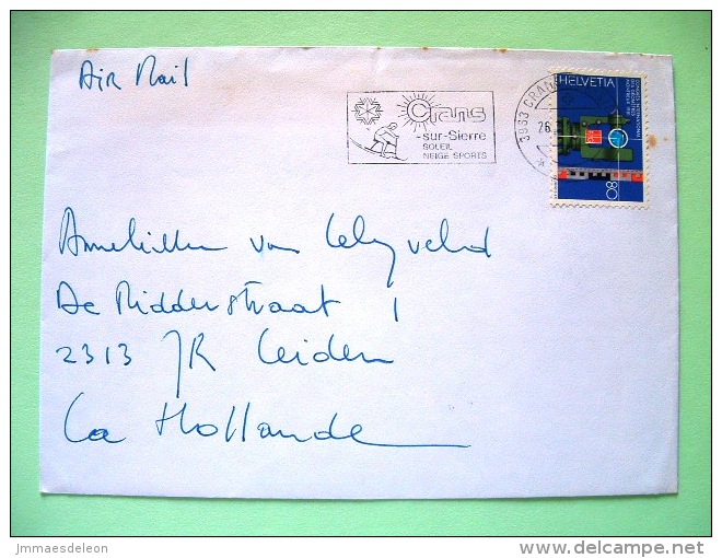 Switzerland 1981 Cover Sent Holland - Topography Congress - Ski Slogan - Lettres & Documents