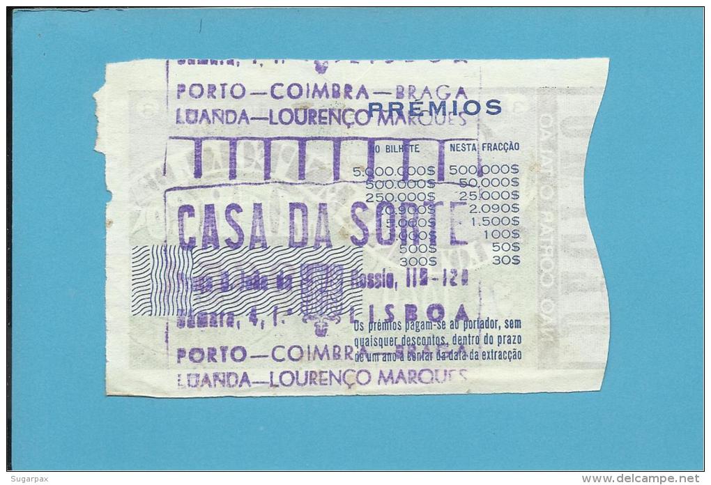 LOTARIA NACIONAL - 9.&ordf; ORD. - 08.03.1969 - ESPECIAL DE MARÇO - ANDORINHA - Portugal - 2 Scans E Description - Lottery Tickets