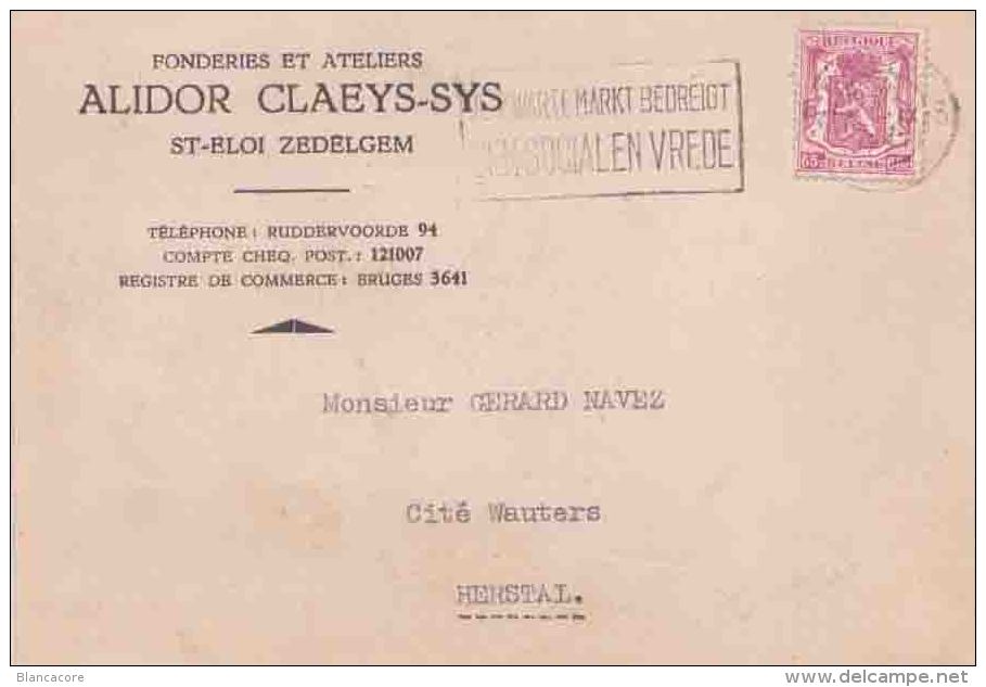 ST ELOI   ZEDELGEM  ALIDOR CLAEYS SYS / Carte Correspondance - Zedelgem