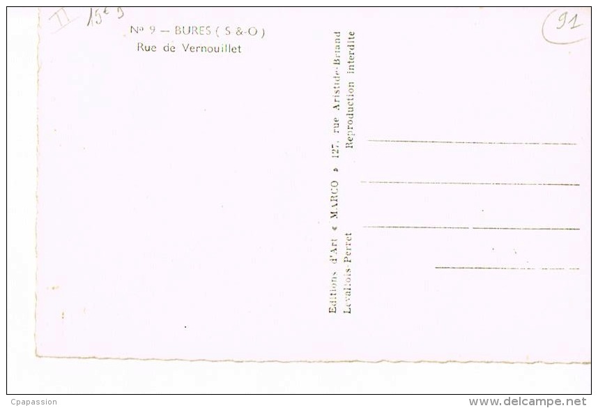 78- BURES -MORAINVILLIERS- Rue De Vernouillet - Café Alimentation - Scans Recto Verso- Paypal Sans Frais - Morainvilliers