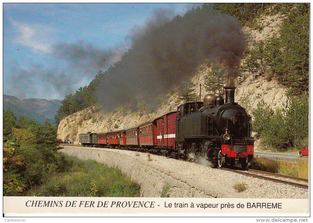 CF 292  Train Locomotive Gare :  Train Vapeur Près De Barreme - Autres & Non Classés