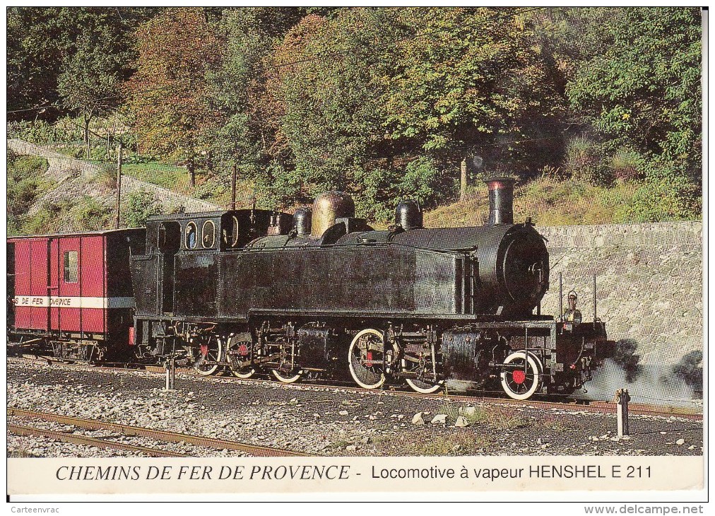 CF 293  Train Locomotive Gare :  Train Vapeur Henshel E 211 Du Côté De Barreme - Autres & Non Classés