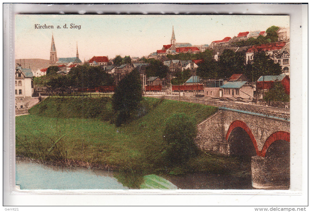 5242 KIRCHEN, Siegbrücke, Bahnhof, 1911, Color - Kirchen