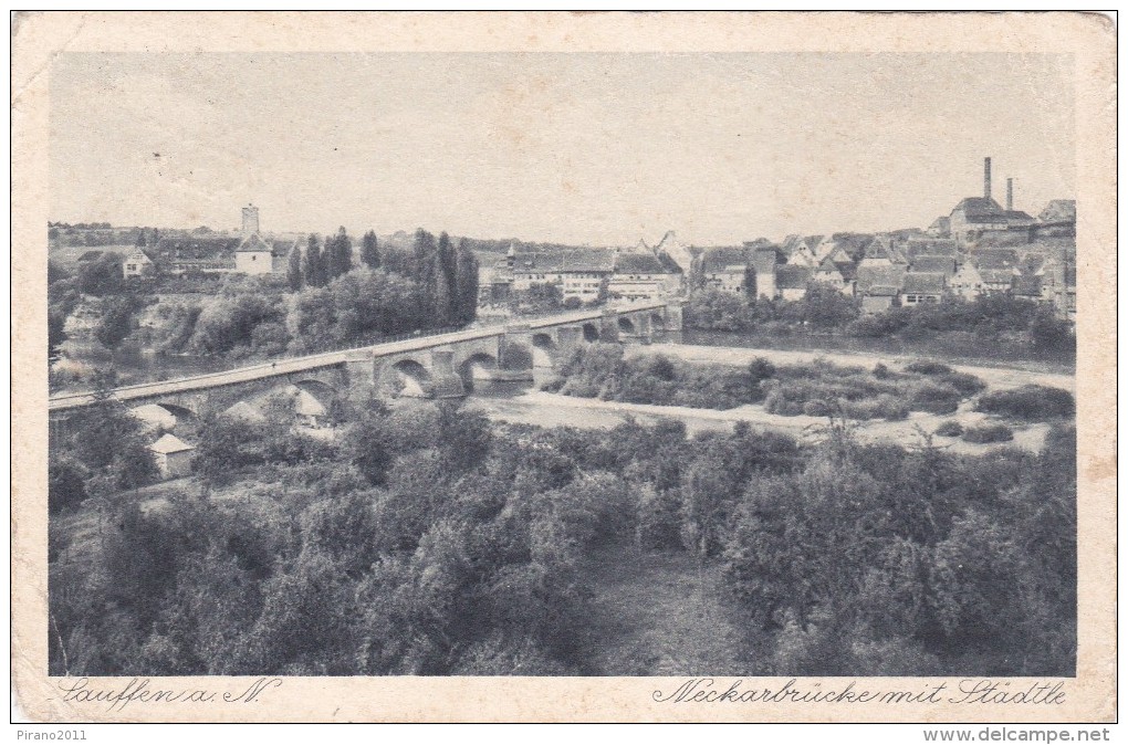 Lauffen Am Neckar, Karte Mit Stärkeren Gebrauchsspuren, Ecken Geknickt - Heilbronn