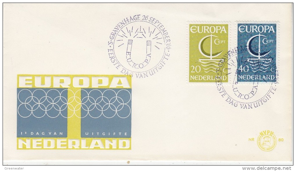 Europa Cept 1966 Netherlands 2v  FDC (F1555) - 1966