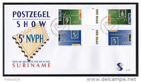 Surinam / Suriname 1998 FDC 219 NVPH-show Stamp On Stamp Timbre Sur Timbre Gutterpair 5 - Suriname