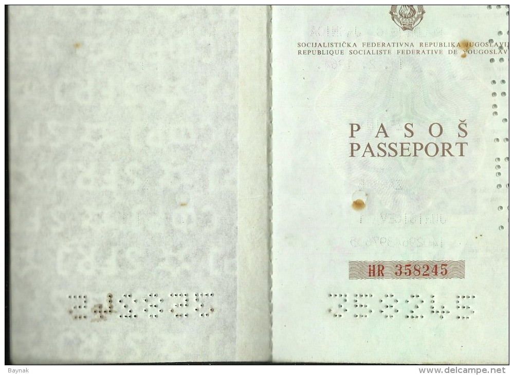 P72  -- SFR YUGOSLAVIA  ---  PASSPORT  --  LADY PHOTO  --  1987  ---  REISE NACH AUSTRIA, ITALIA - Historische Dokumente