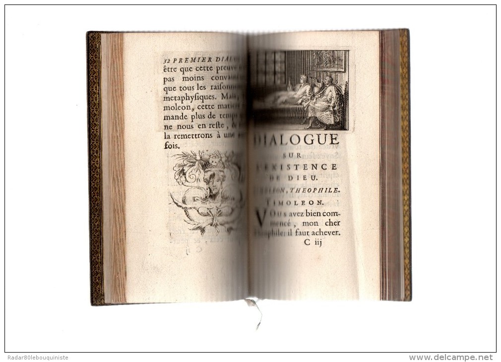 Quatre Dialogues.l´abbé De Choisy & De Courcillon De Dangeau.[10] 221 Pages [3].1684.édition Originale.4 Vignettes.in-12 - Antes De 18avo Siglo