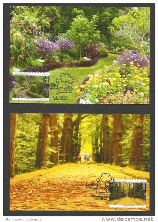 Portugal Jardins Historiques Botanique Fleurs 6 Cartes Maximum Portugal Historical Gardens Botanics Flowers 6 Maxicards - Maximum Cards & Covers