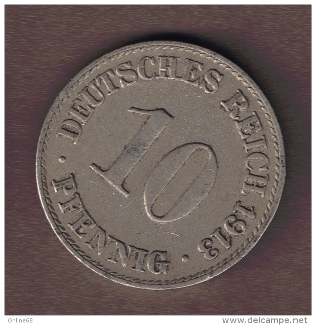 DEUTSCHES REICH 10 PFENNIG 1913 A - 10 Pfennig