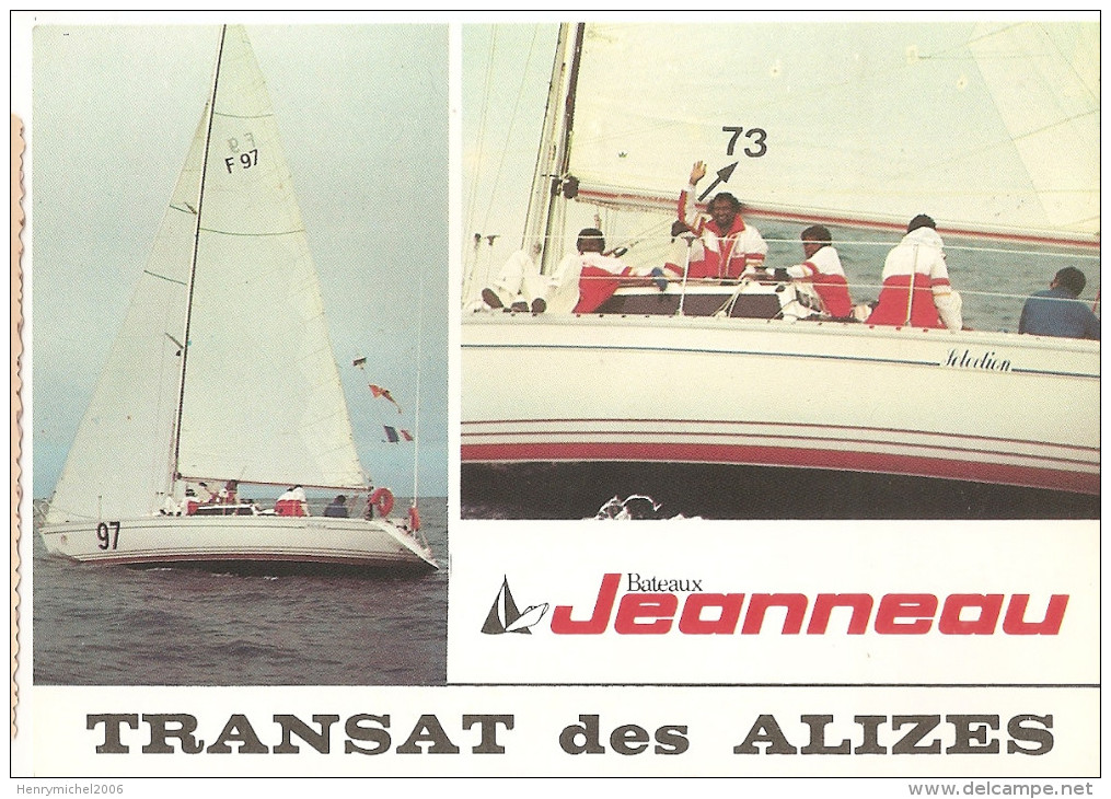 Carte Radio Qsl -voilier - Tranzat Des Alizés - Guadeloupe Island Fwi - Bateaux Jeanneau , 1989 - Sailing Vessels