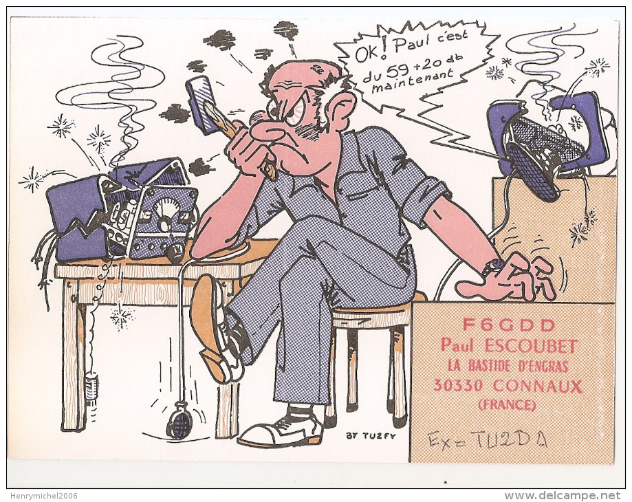 Carte Radio Qsl -connaux - 30 - Gard - Illustrée By Tuzfy - Fumetti