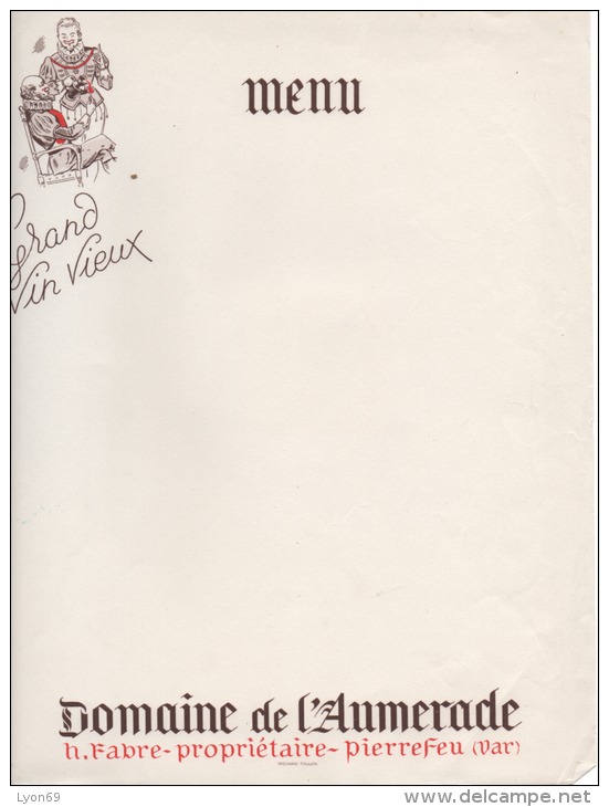 MENU  VIN DOMAINE DE L'AUMERADE  VAR - Menú