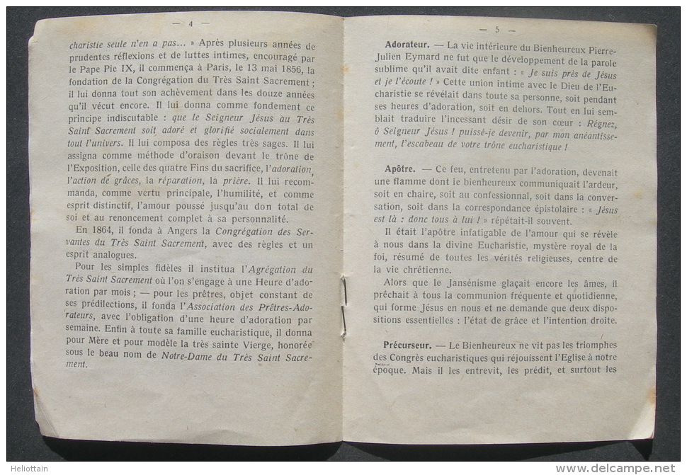 CANIVET IMAGE PIEUSE 4 Feuillets Avec Texte Année 1925 : LE Bx PIERRE JULIEN EYMARD - HOLY CARD - SANTINO - Images Religieuses