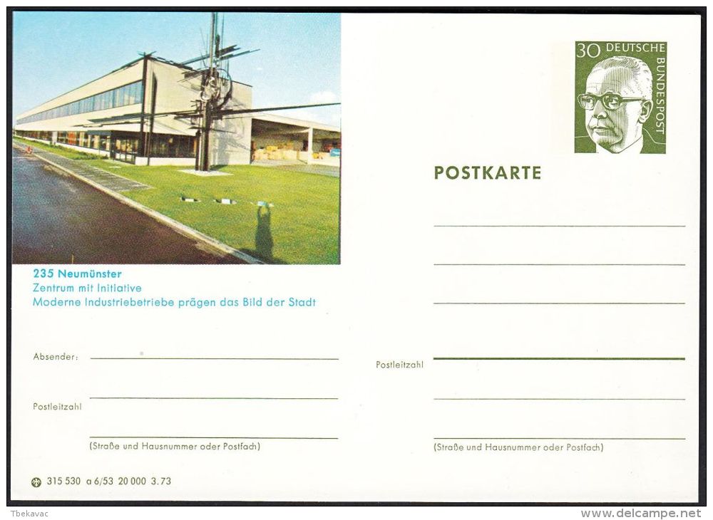 Germany 1973, Illustrated Postal Stationery "Neumünster", Ref.bbzg - Illustrated Postcards - Mint