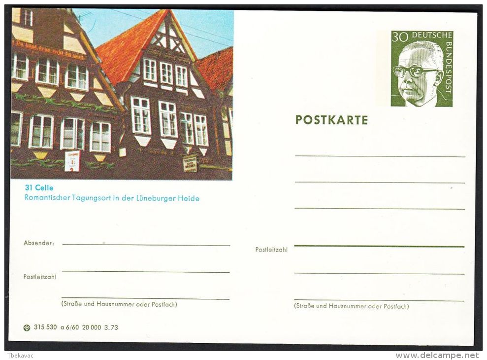 Germany 1973, Illustrated Postal Stationery "Celle", Ref.bbzg - Illustrated Postcards - Mint